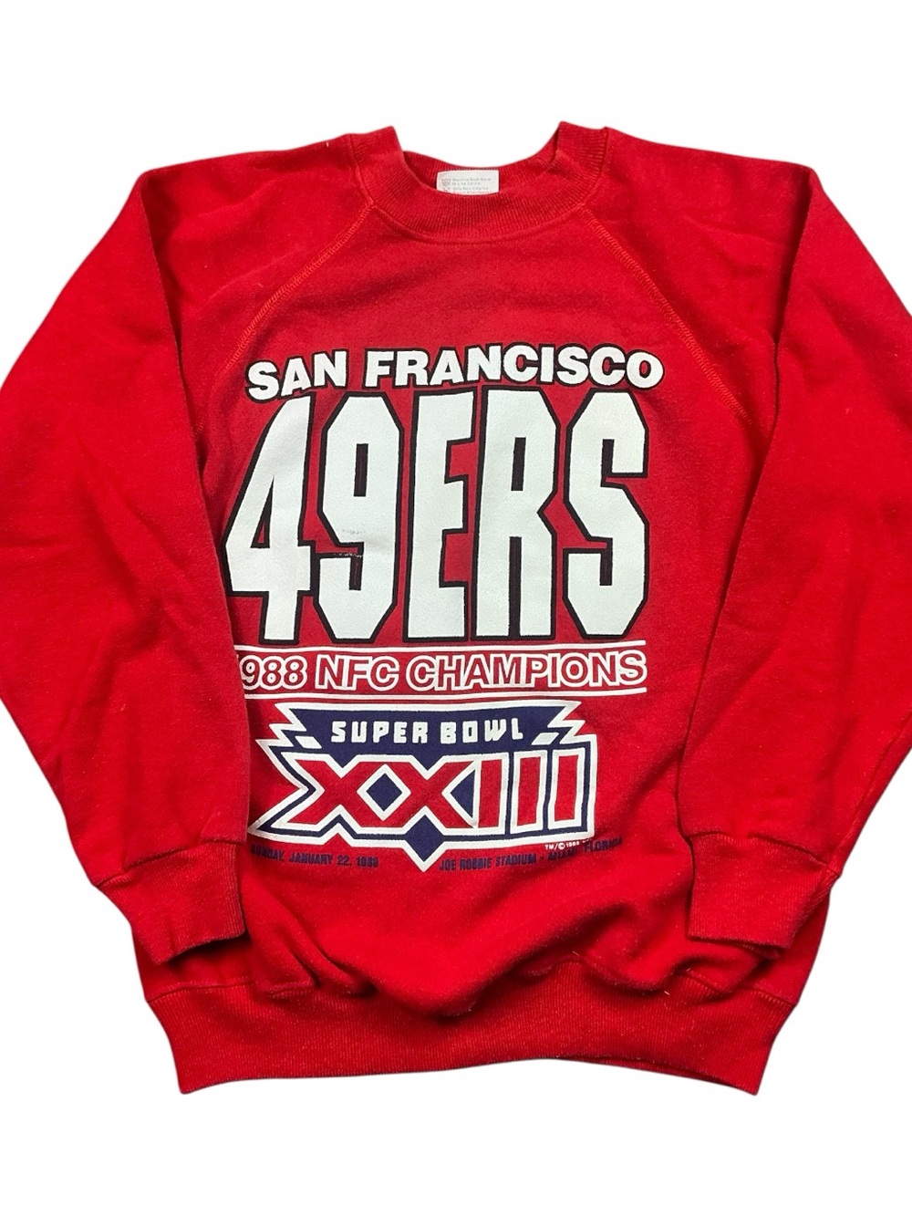 Vintage San Francisco 49ers 1988 NFL Super Bowl Raglan sleeve crewneck XXS